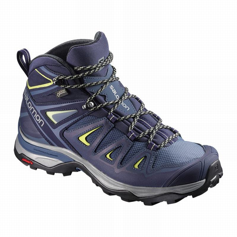 Botas De Montaña Salomon Mujer Azules - Salomon Argentina X ULTRA 3 MID GORE-TEX ,451036-FPC